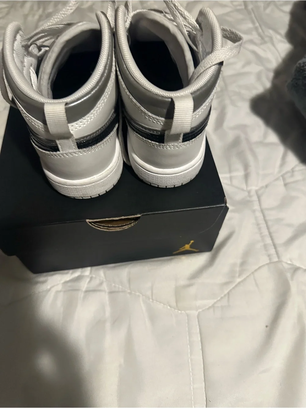 Jordan Kids Silver and Gray High-Top Sneakers
